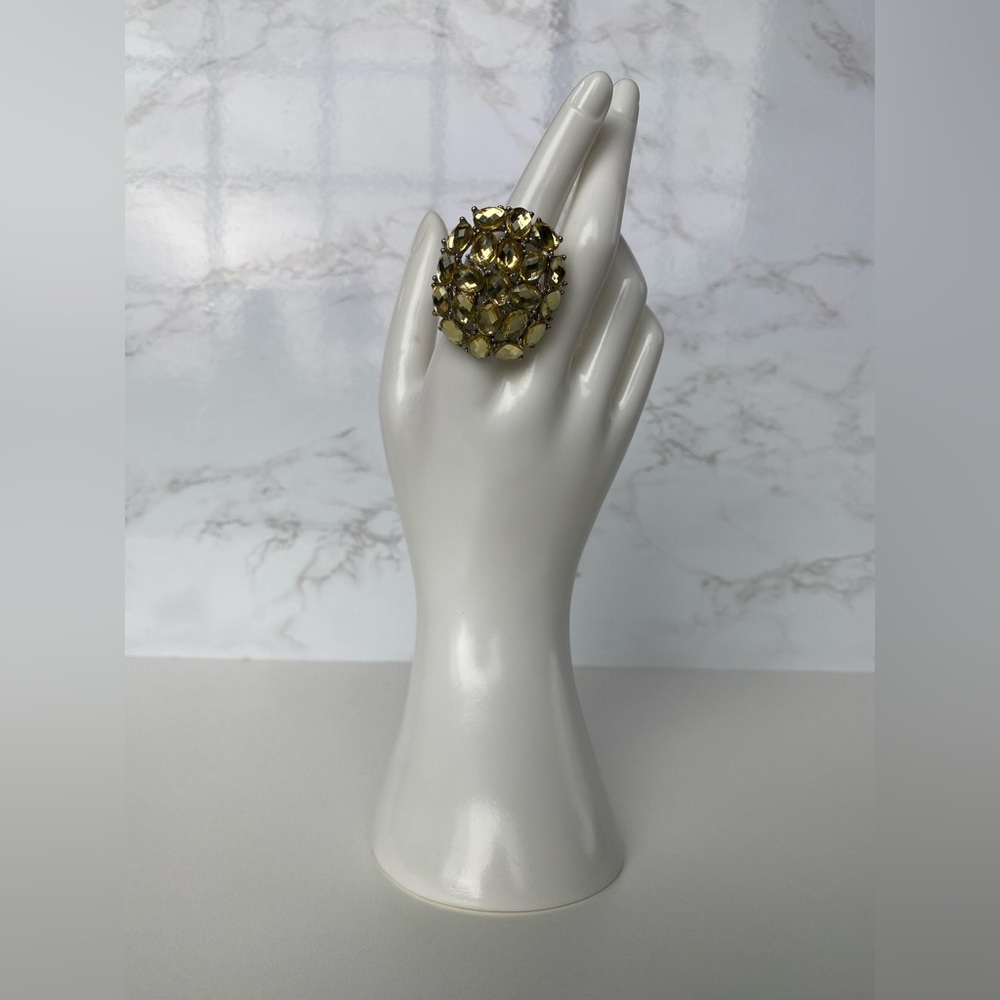 Women's Fashion Jewelry Yellow Rhinestone Ring One Size